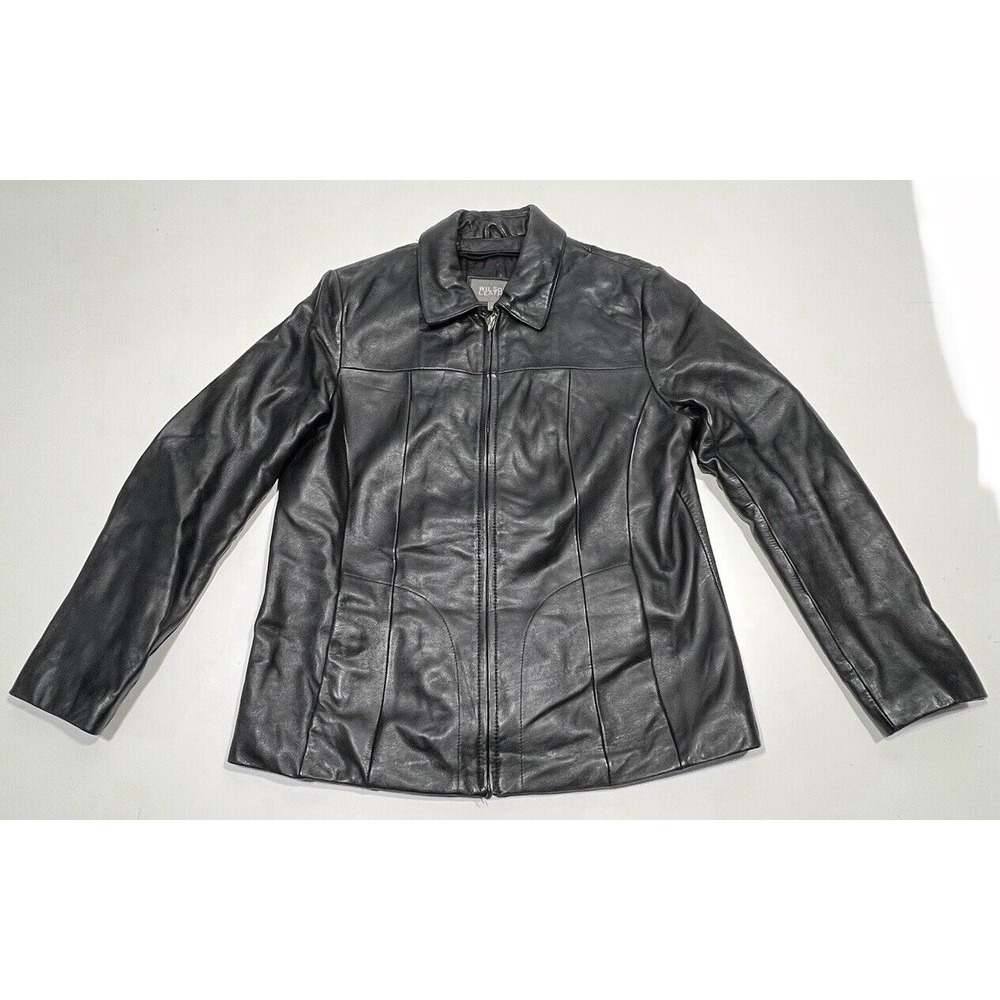 Wilsons Leather Black‎ Woman Jacket Size M
